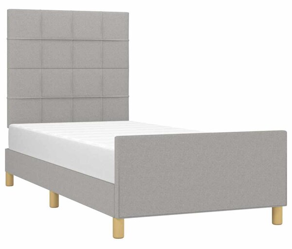 Rám postele bez matrace světle šedá 80 x 200 cm textil 3125009