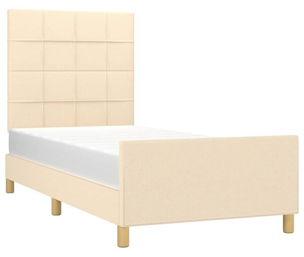 Rám postele bez matrací krémově 90x190 cm textil 3125022