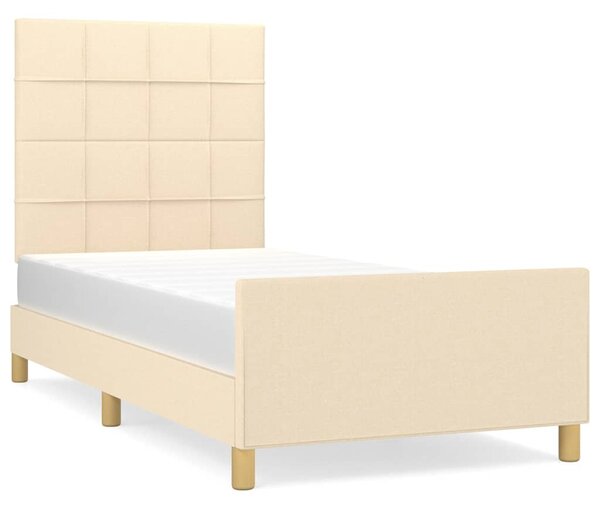 Rám postele bez matrací krémově 90x190 cm textil 3125022