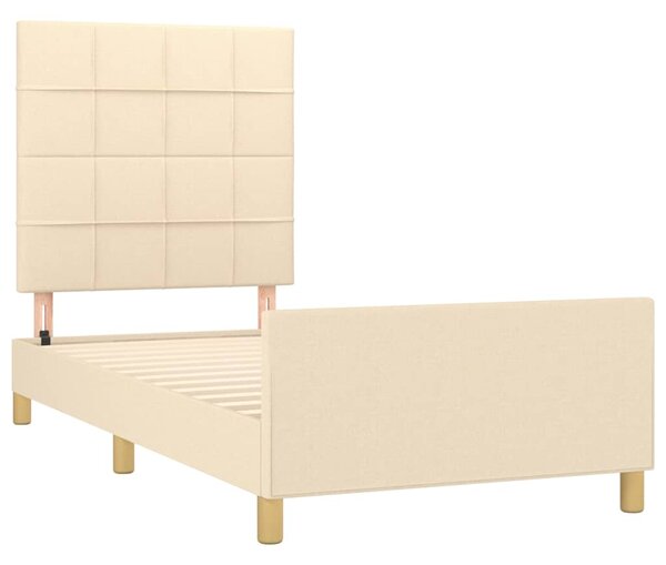 Rám postele bez matrací krémově 90x190 cm textil 3125022