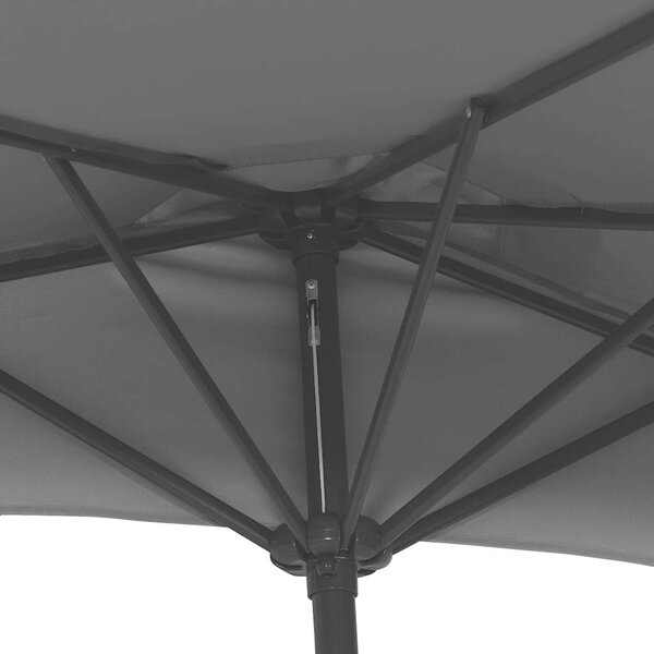 Slunečník na balkon hliníková tyč černý 300x155x223 cm půlkruh 312504