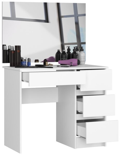 Toaletní stolek se zrcadlem T-6/SL 900x600 pravý, bílý