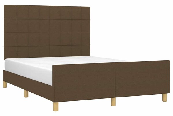 Rám postele bez matrace tmavě hnědý 140 x 190 cm textil 3125052