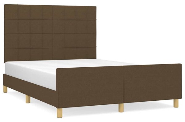 Rám postele bez matrace tmavě hnědý 140 x 190 cm textil 3125052
