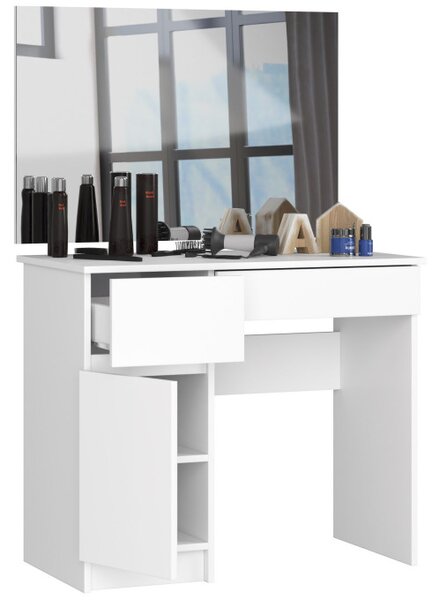 Toaletní stolek se zrcadlem CLP P-2/SL 900x600 levý, bílý
