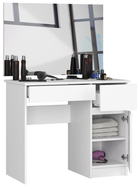 Toaletní stolek se zrcadlem CLP P-2/SL 900x600 pravý, bílý