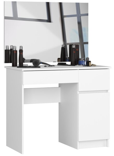 Toaletní stolek se zrcadlem CLP P-2/SL 900x600 pravý, bílý