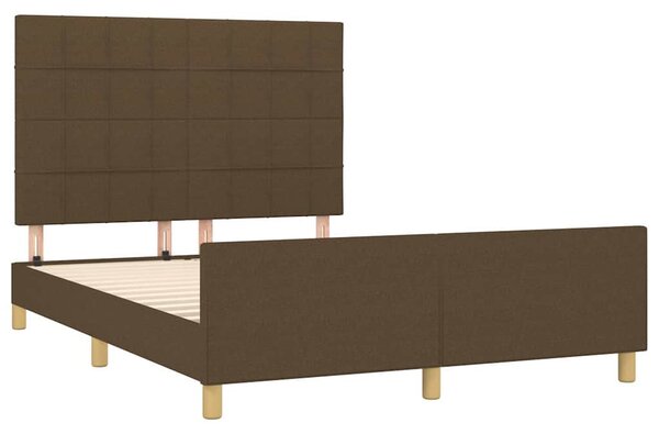 Rám postele bez matrace tmavě hnědý 140 x 190 cm textil 3125052