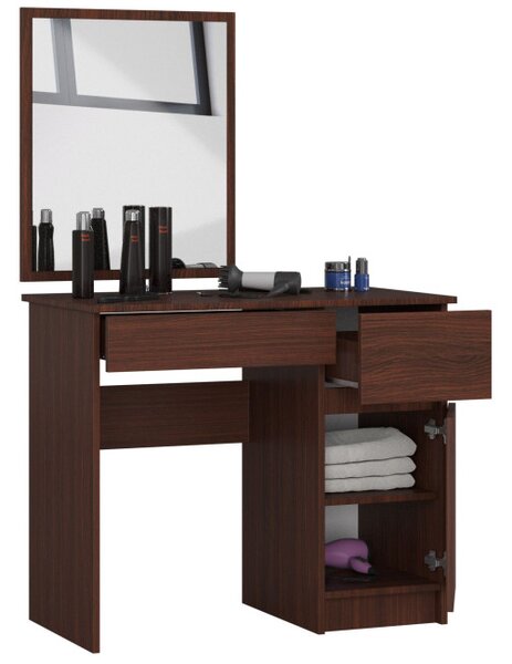 Toaletní stolek se zrcadlem CLP P-2/SL pravý, wenge