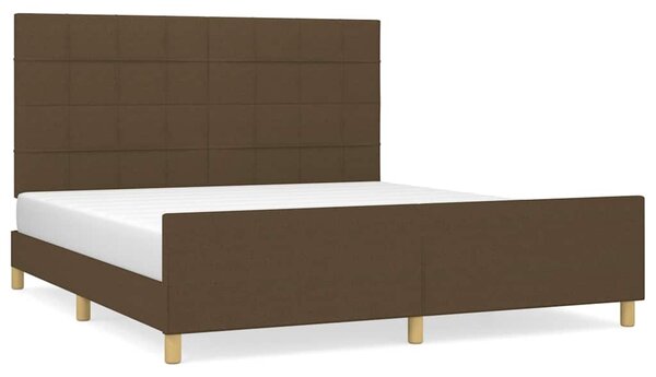 Rám postele bez matrace tmavě hnědý 160 x 200 cm textil 3125068