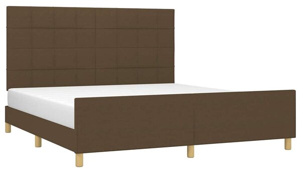 Rám postele bez matrace tmavě hnědý 160 x 200 cm textil 3125068