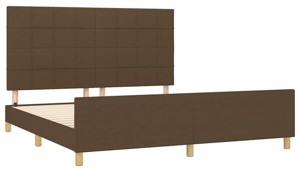 Rám postele bez matrace tmavě hnědý 160 x 200 cm textil 3125068
