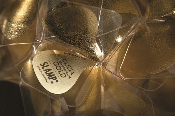 SLAMP CLIT000GNM000BDBLBEU Clizia Mama non Mama Gold Table, stolní lampička s černým podstavcem na baterii, 1,3W LED 2700K, výška 25cm