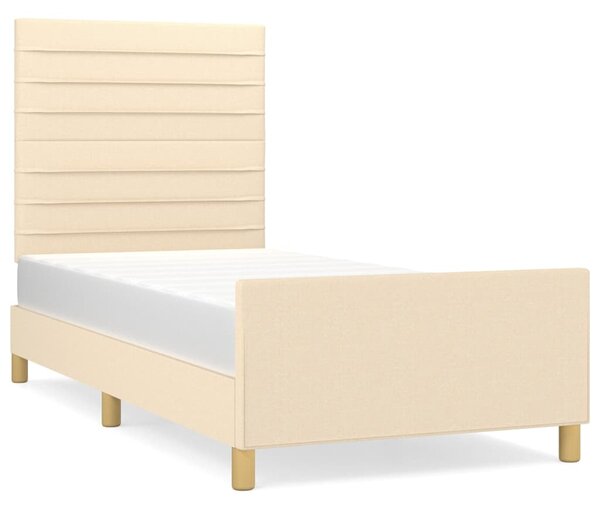 Rám postele bez matrací krémově 90x190 cm textil 3125103