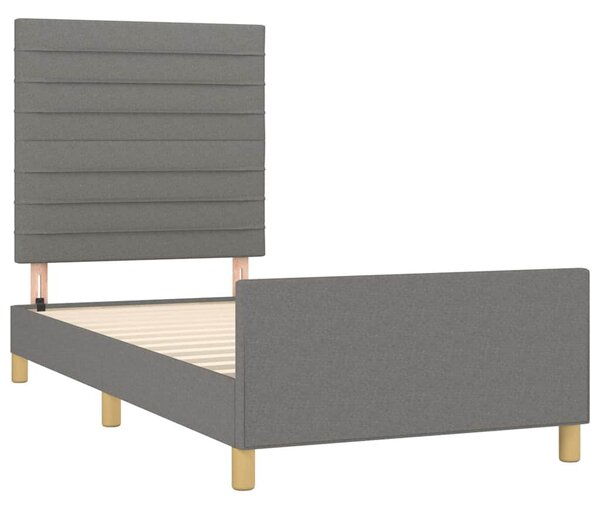 Rám postele bez matrace tmavě šedá 90 x 190 cm textil 3125099
