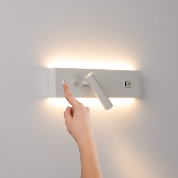 Brilagi-LED Nástěnné bodové svítidlo s USB portem NOCTIS LED/3W/230V+LED/9W bílá