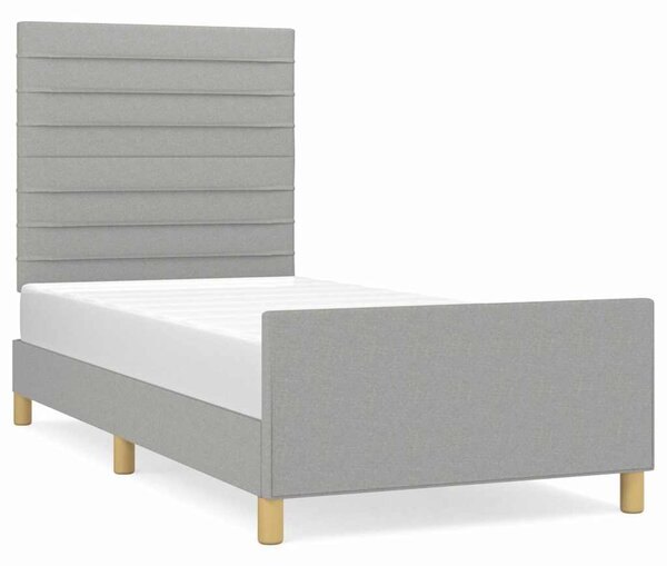 Rám postele bez matrace světle šedá 80 x 200 cm textil 3125090
