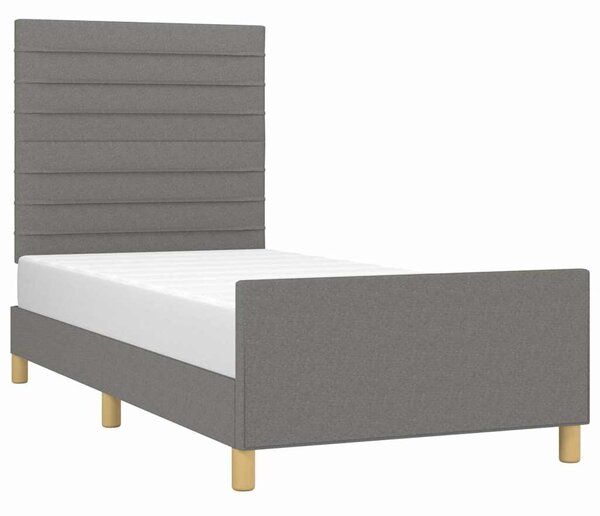Rám postele bez matrace tmavě šedá 90 x 190 cm textil 3125099