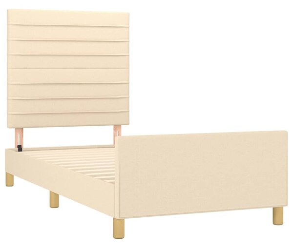 Rám postele bez matrací krémově 90x190 cm textil 3125103