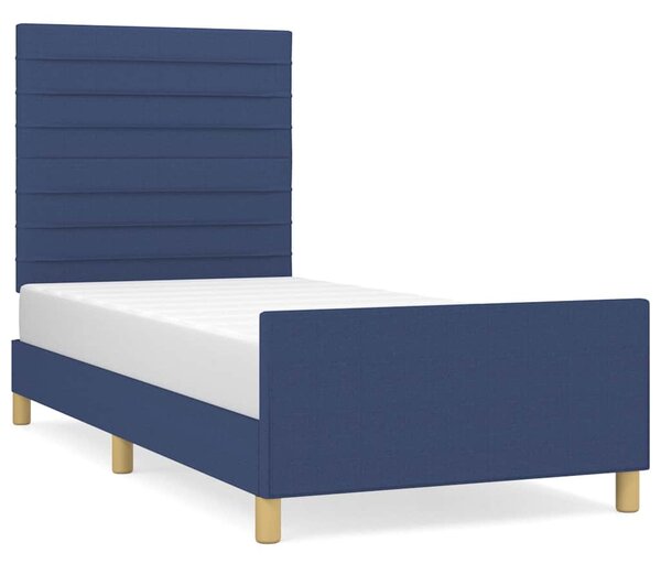 Rám postele bez matrací modrá 100x200 cm textil 3125120