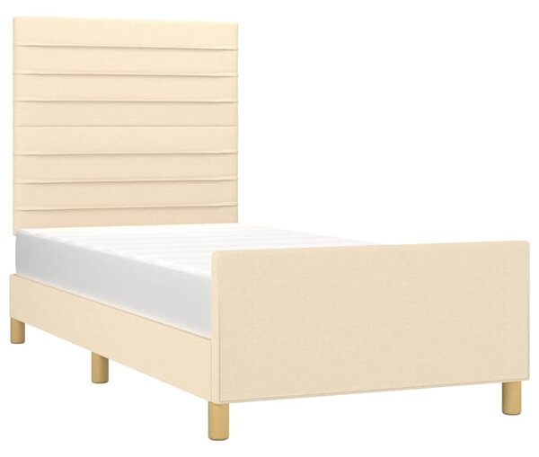 Rám postele bez matrací krémově 90x190 cm textil 3125103