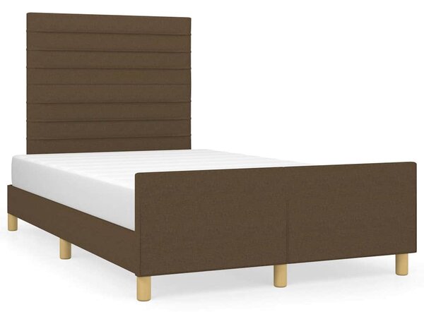 Rám postele bez matrace tmavě hnědá 120 x 200 cm textil 3125125