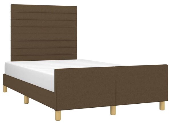 Rám postele bez matrace tmavě hnědá 120 x 200 cm textil 3125125