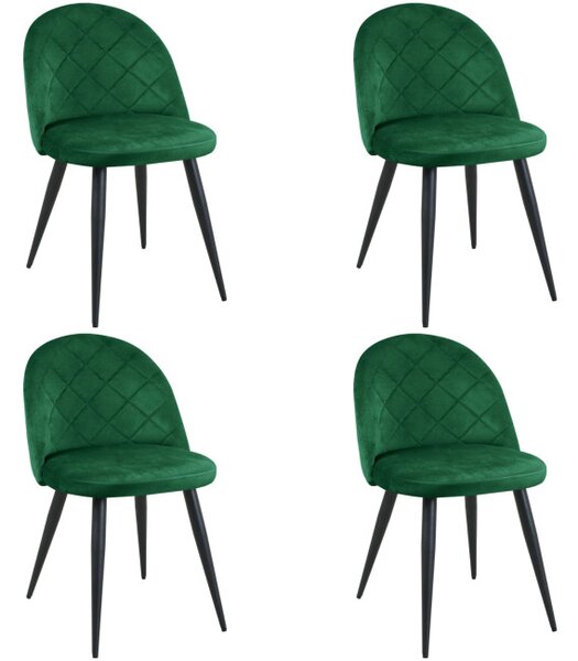 Set čtyř jídelních židlí SJ.077 lahvově zelené
