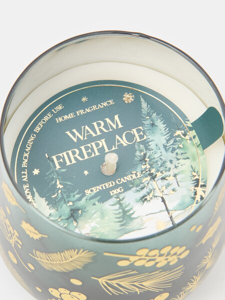 Sinsay - Vánoční vonná svíčka ve skle Warm Fireplace - zelená