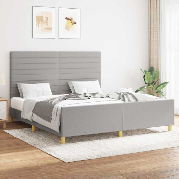 Rám postele bez matrace světle šedý 160 x 200 cm textil 3125146