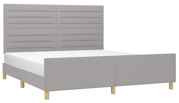 Rám postele bez matrace světle šedý 160 x 200 cm textil 3125146