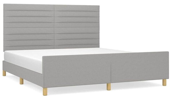 Rám postele bez matrace světle šedý 160 x 200 cm textil 3125146
