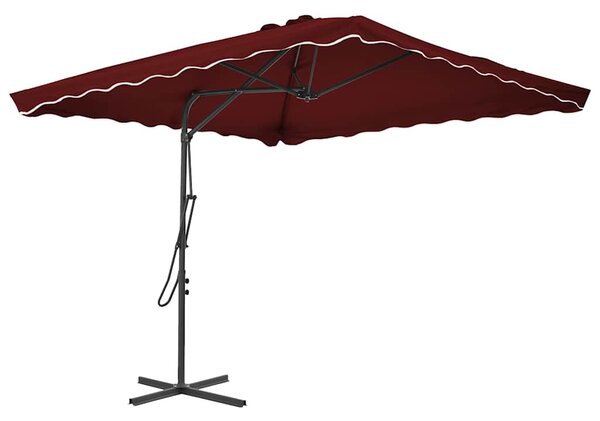 Zahradní slunečník s ocelovou tyčí bordó 250 x 250 x 230 cm 312514