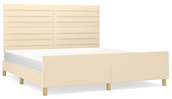 Rám postele bez matrace krémový 160 x 200 cm textil 3125151
