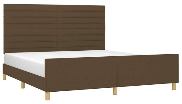 Rám postele bez matrace tmavě hnědý 180 x 200 cm textil 3125157