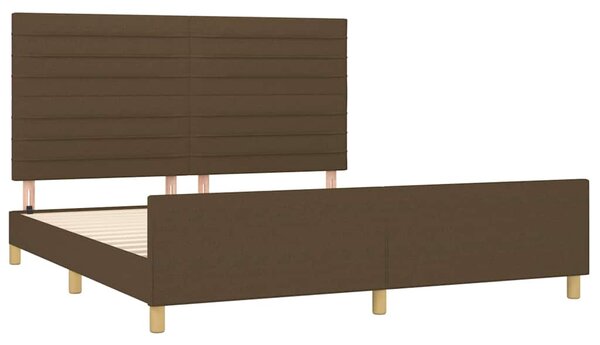 Rám postele bez matrace tmavě hnědý 180 x 200 cm textil 3125157