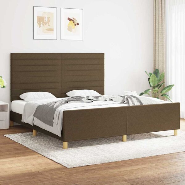 Rám postele bez matrace tmavě hnědý 180 x 200 cm textil 3125157