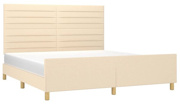 Rám postele bez matrace krémový 160 x 200 cm textil 3125151