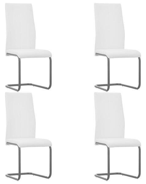 Konzolové jídelní židle 4 ks bílé umělá kůže