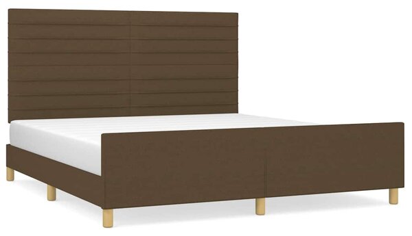 Rám postele bez matrace tmavě hnědý 180 x 200 cm textil 3125157