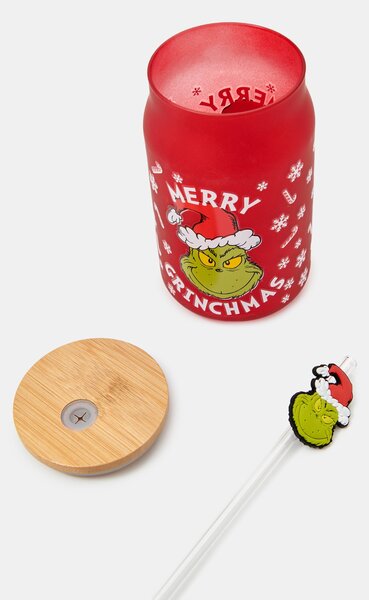 Sinsay - Hrnek s víčkem a brčkem Grinch - vícebarevná