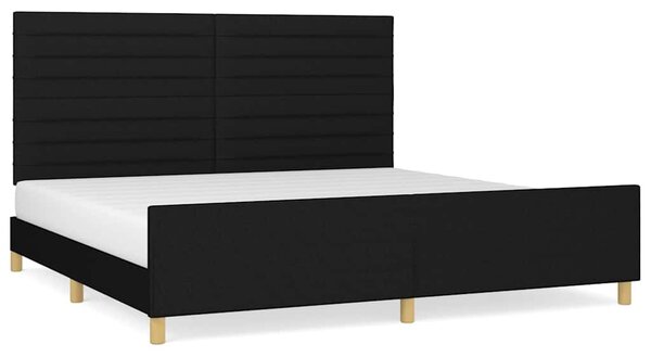 Rám postele bez matrace černý 200 x 200 cm textil 3125164