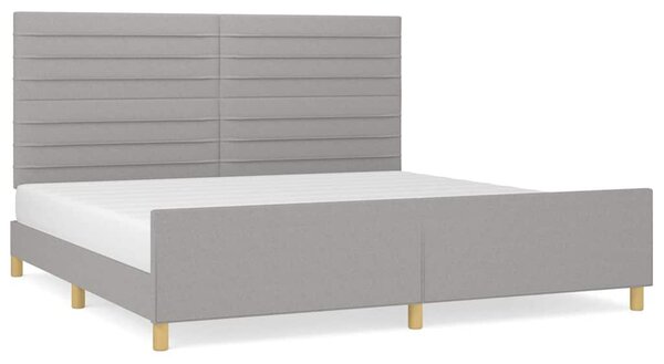 Rám postele bez matrace světle šedý 200 x 200 cm textil 3125162
