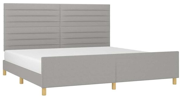 Rám postele bez matrace světle šedý 200 x 200 cm textil 3125162