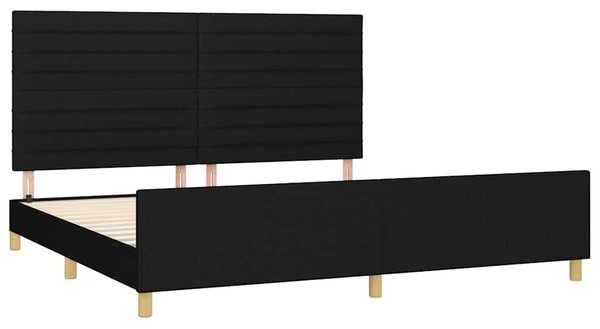 Rám postele bez matrace černý 200 x 200 cm textil 3125164