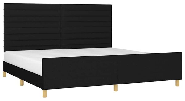 Rám postele bez matrace černý 200 x 200 cm textil 3125164