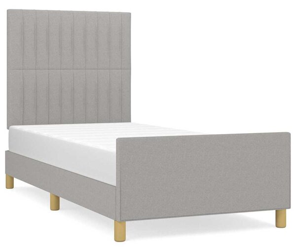 Rám postele bez matrace světle šedý 90 x 200 cm textil 3125187