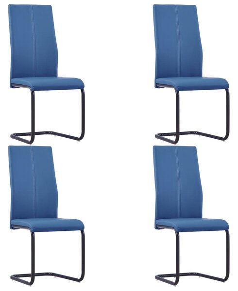 Konzolové jídelní židle 4 ks modré umělá kůže
