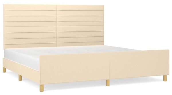 Rám postele bez matrace krémový 200 x 200 cm textil 3125167