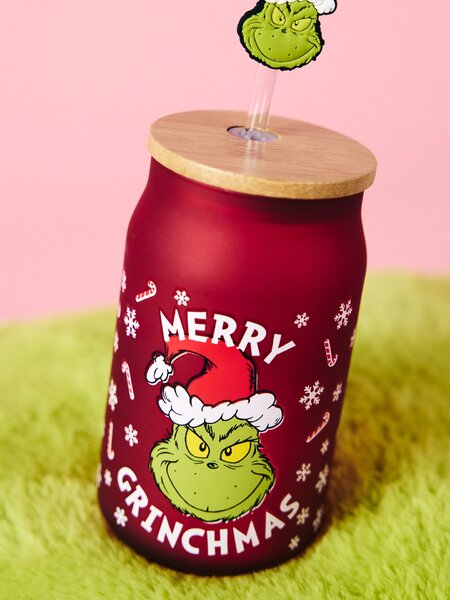 Sinsay - Hrnek s víčkem a brčkem Grinch - vícebarevná
